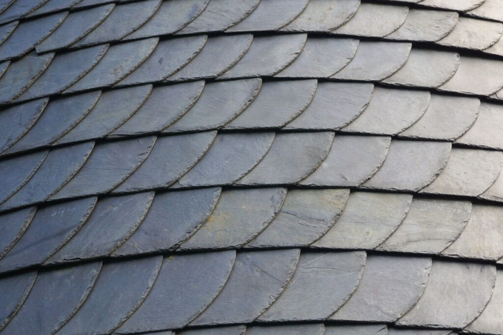 dark grey shingles of a roof