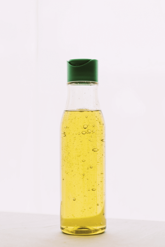 bottle of yellow oil