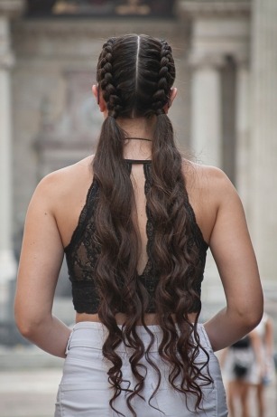 Double french braid hairstyle