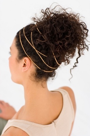 easy updo for curly hair with headband