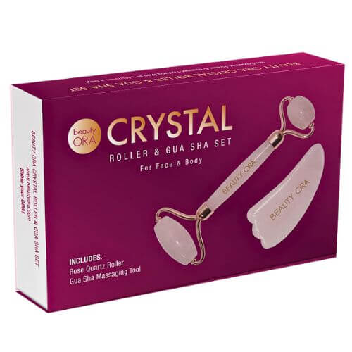 Beauty ORA Crystal Roller and Gua Sha Set for Face and Body