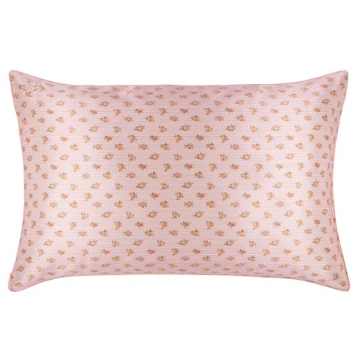 light pink silk pillowcase with flower print