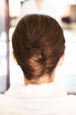 brown hair in french twist